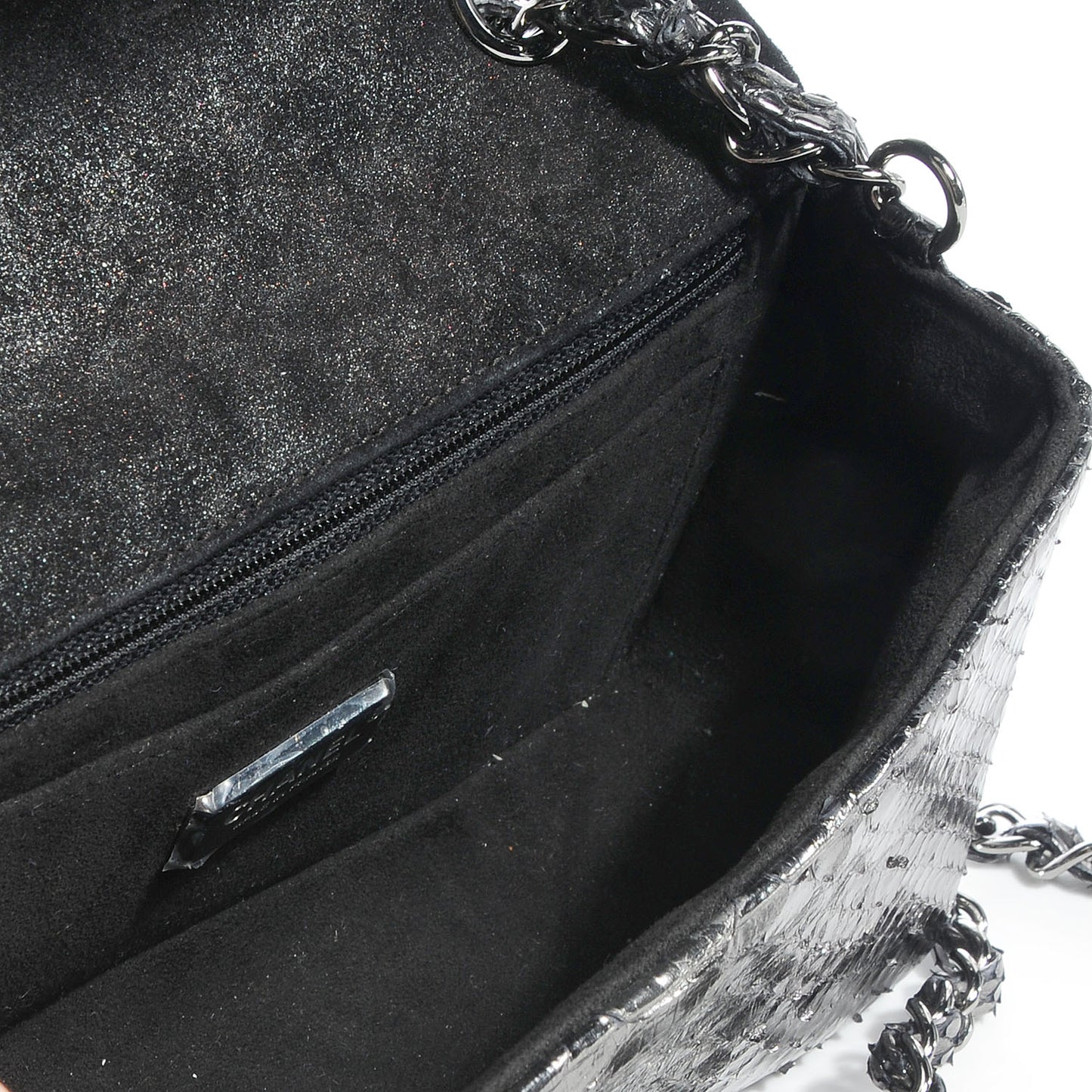 Metallic Python Mini Rectangular Flap Bag