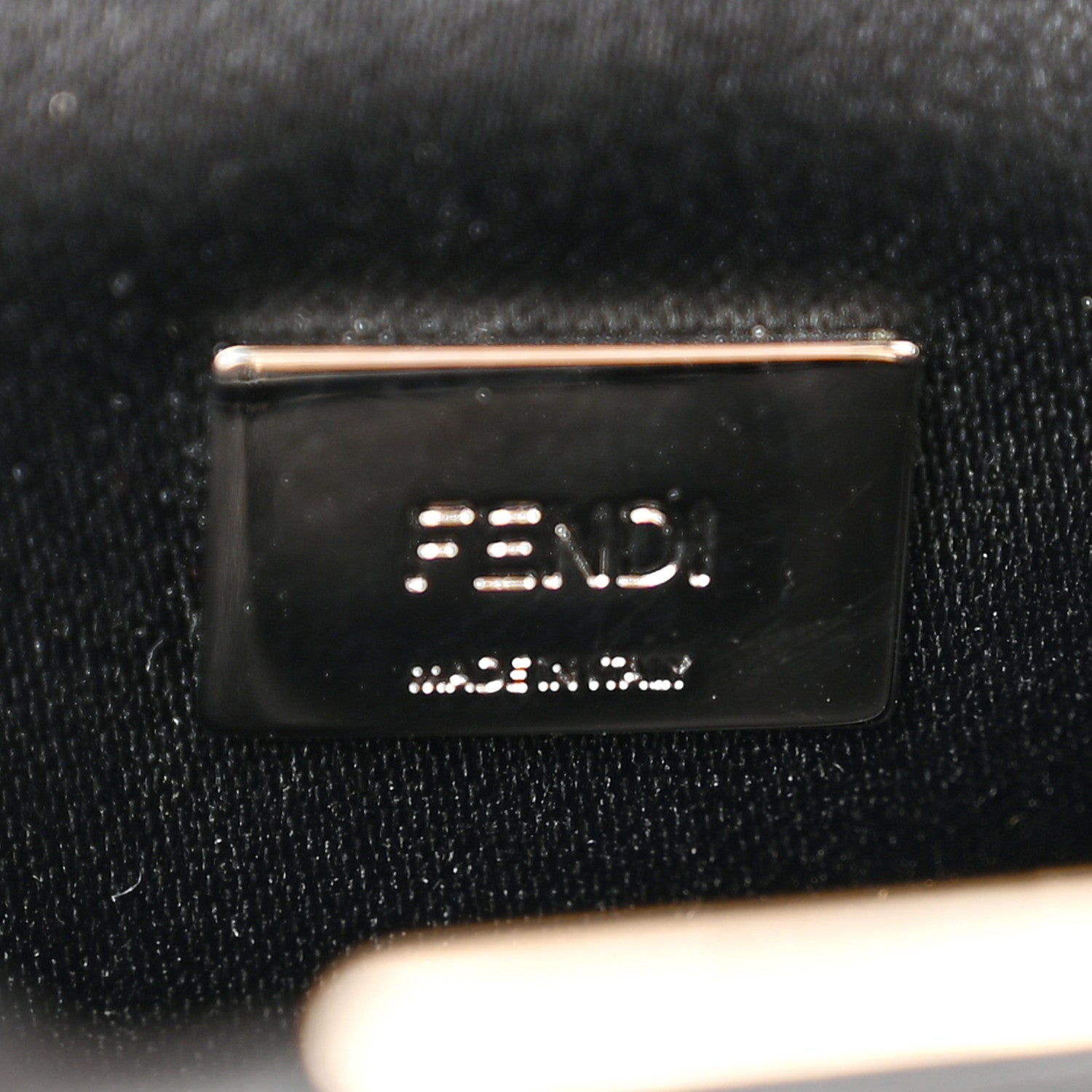 Fendi Satin Crystal Shiny Nappa Embroidered Micro Peekaboo Iconic Satchel Black Crystal 6 of 9