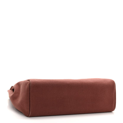 Hermes Toile Calfskin Herbag 39 GM Rouge H 5 of 11