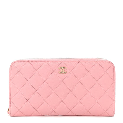 Chanel Caviar Quilted Large Gusset Zip Around Wallet Light Pink 1 of 9