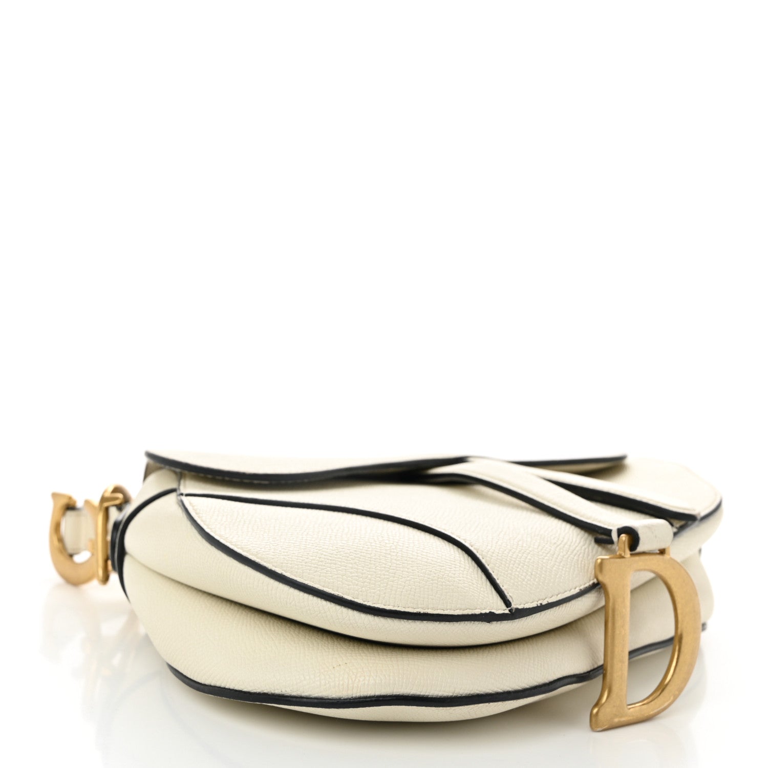 Christian Dior Grained Calfskin Saddle Bag With Strap Latte 4 of 15