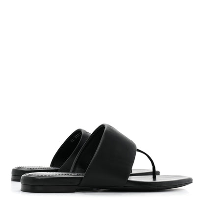 Louis Vuitton Lambskin Embossed Monogram Drapy Flat Thong Sandal 36.5 Black 4 of 8