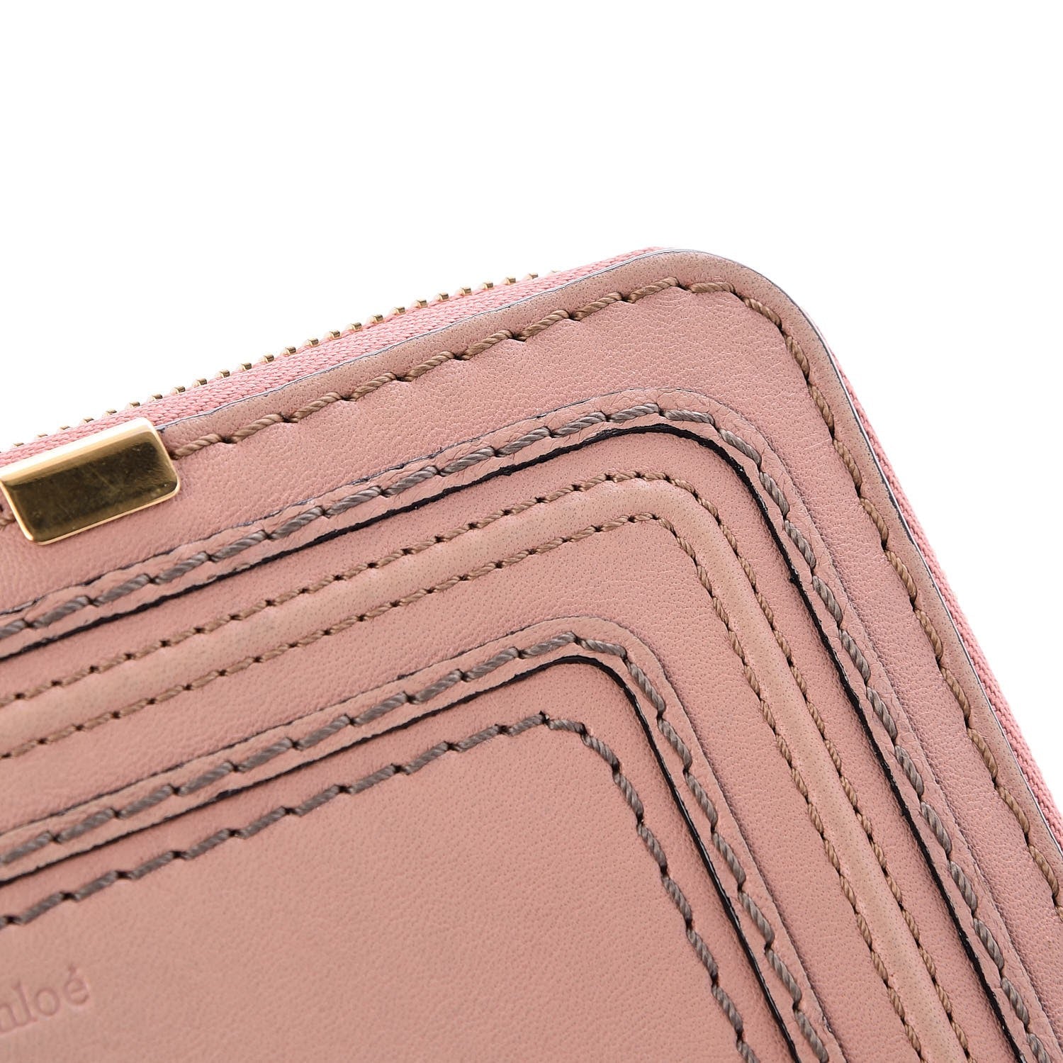 Chloe Grained Calfskin Marcie Long Zip Around Wallet Pink 10 of 12