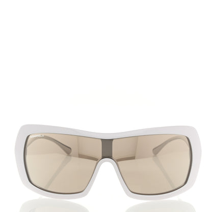 Chanel Acetate Metal Shield Sunglasses 71336A White 2 of 8