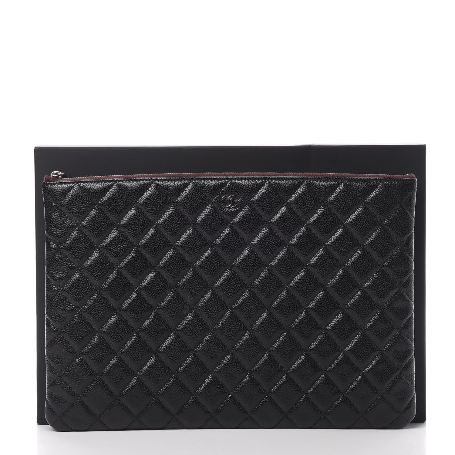 Chanel Caviar Quilted Large Cosmetic Case Black 8 of 8