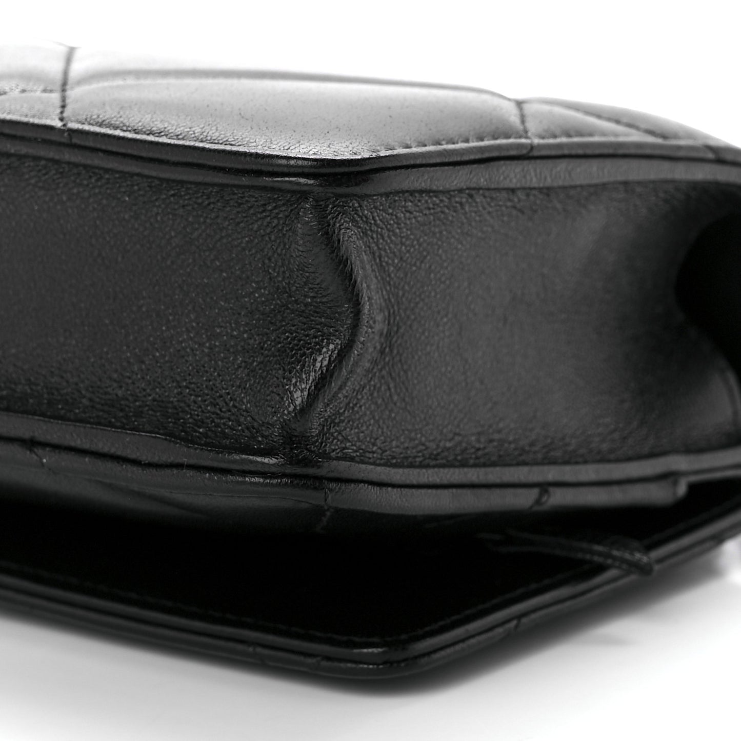 Goatskin Quilted Chanel 19 Wallet On Chain WOC Black