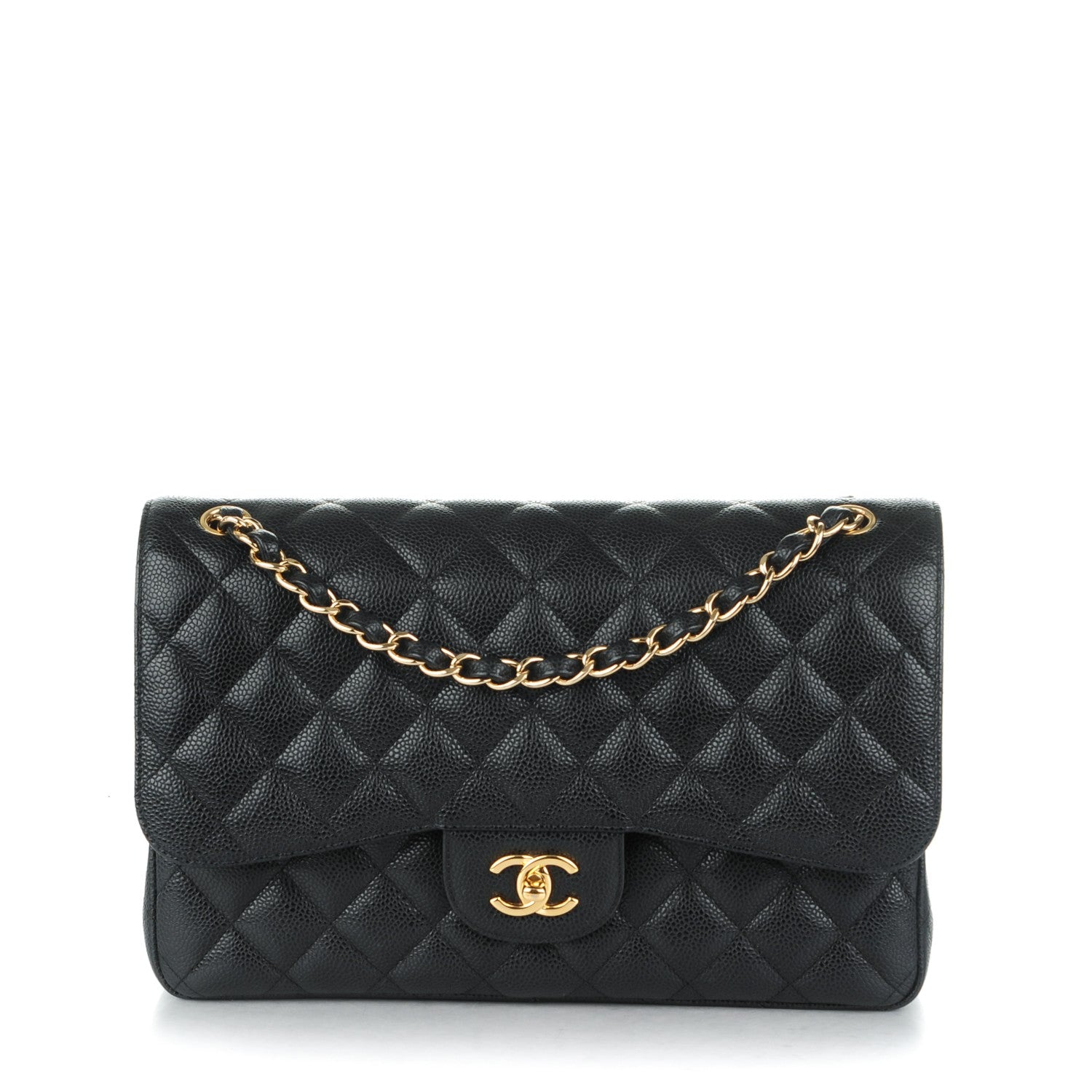 Chanel Caviar Quilted Jumbo Double Flap Black 1 of 8