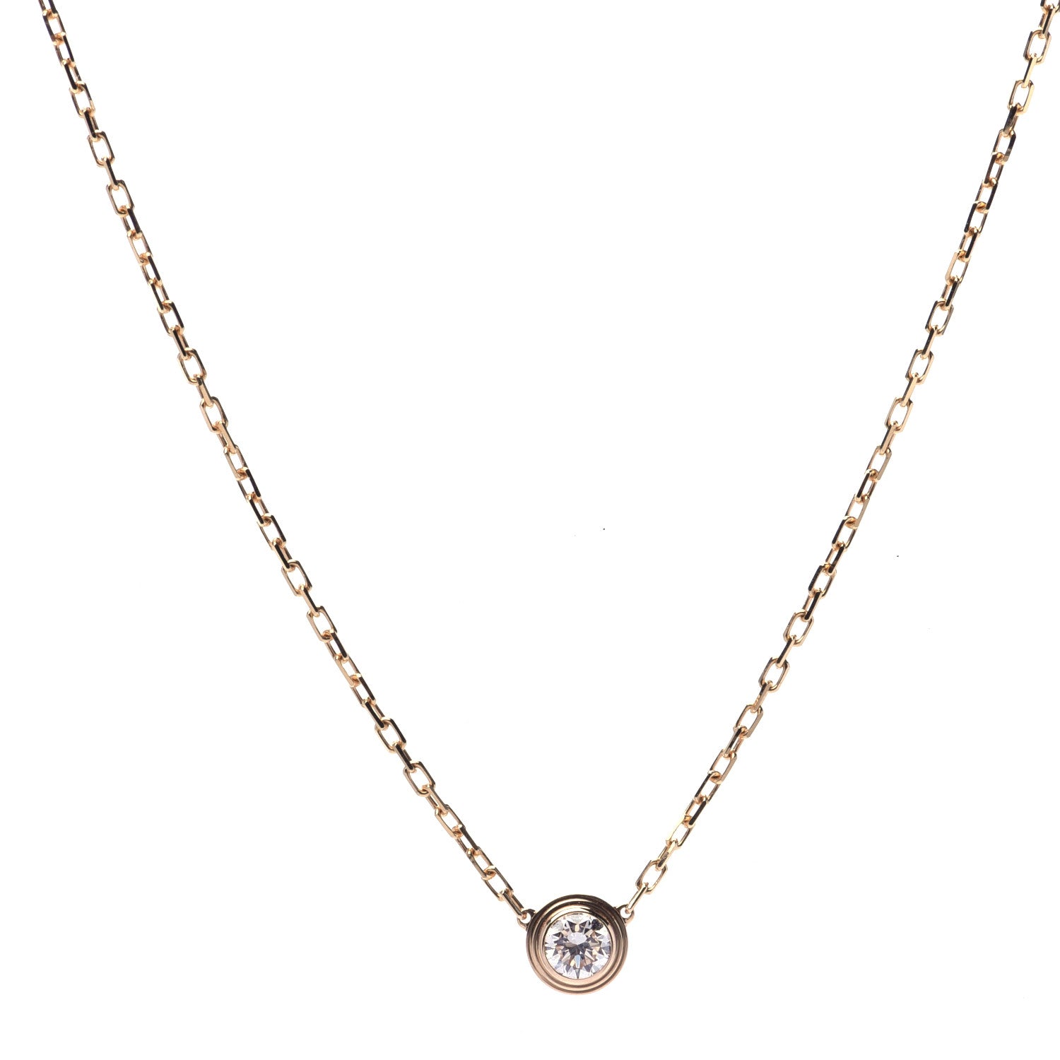 Cartier 18K Yellow Gold Diamond LM D'Amour Pendant Necklace 1 of 5