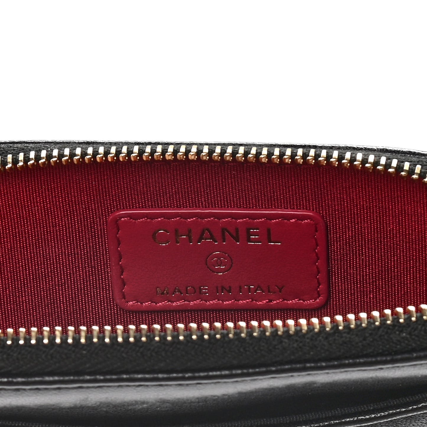 Lambskin Quilted Chanel 19 Zip Card Holder Wallet Black