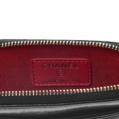 Chanel Lambskin Quilted Chanel 19 Zip Card Holder Wallet Black 6 of 9