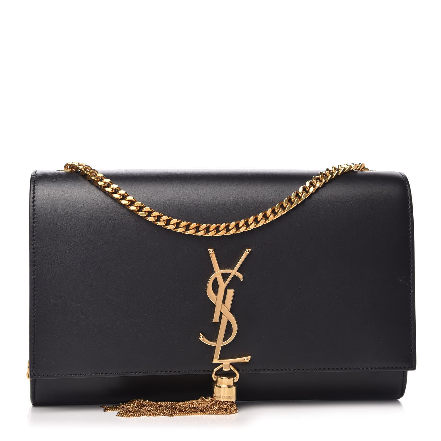Saint Laurent Smooth Calfskin Medium Classic Monogram Kate Tassel Satchel Black 1 of 8