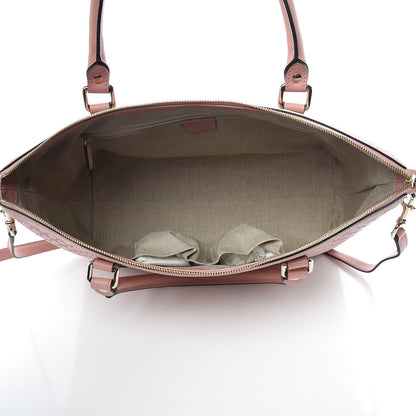 Gucci Soft Microguccissima Medium Zippered Satchel Soft Pink 7 of 9