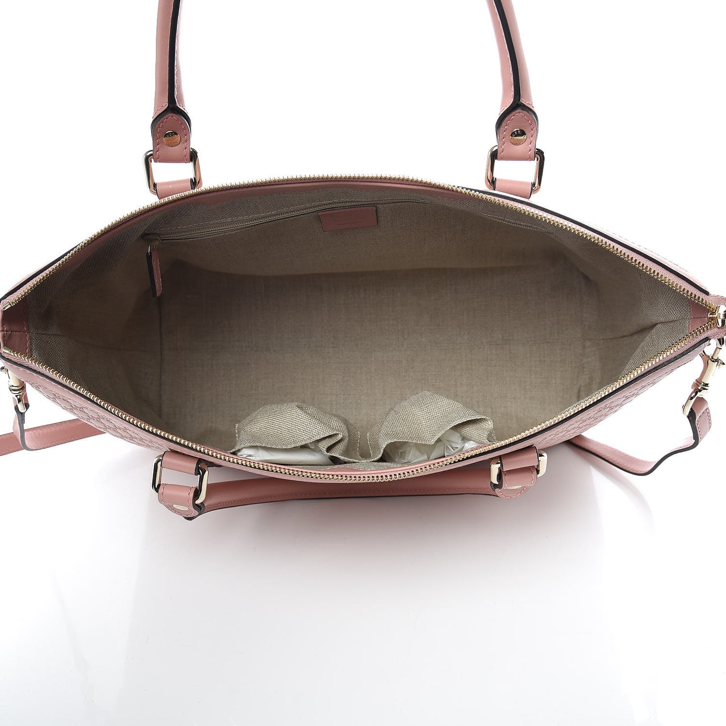Soft Microguccissima Medium Zippered Satchel Soft Pink
