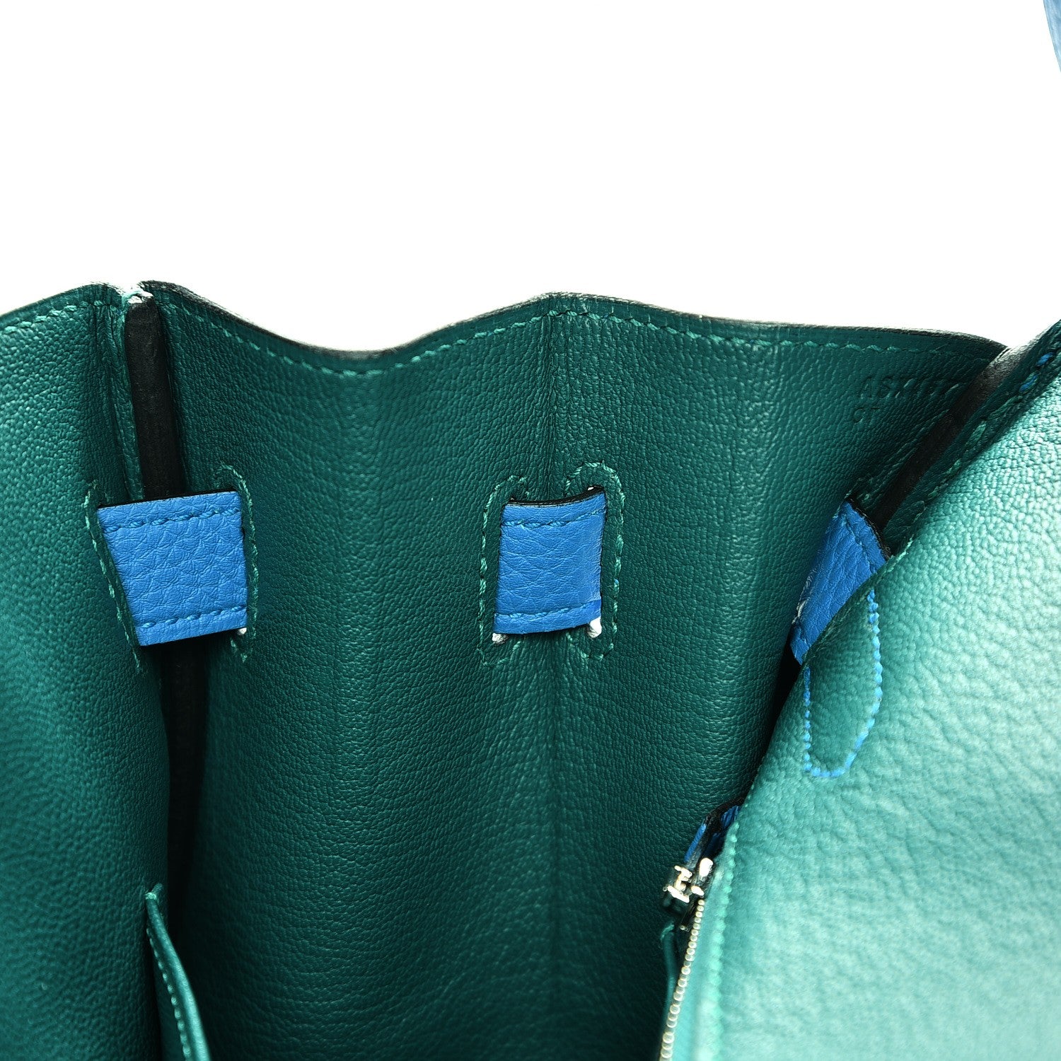 Hermes Togo Birkin 30 Bleu Zanzibar Malachite 18 of 28