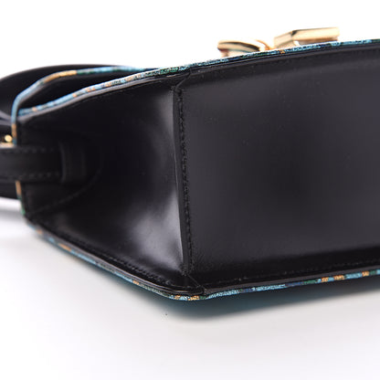 Gucci Iridescent Brocade Mini Sylvie Top Handle Bag Azure 8 of 12