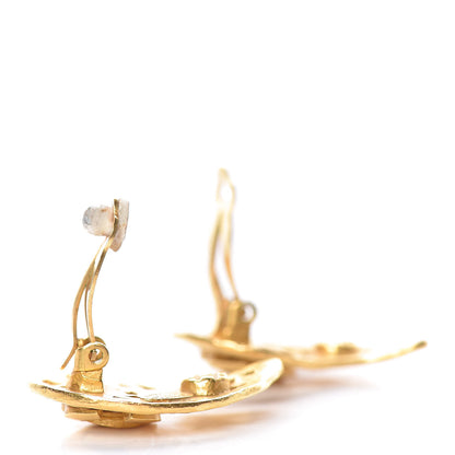 Chanel CC Tear Drop Clip On Earrings Gold 3 of 5