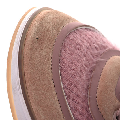 Chanel Suede Calfskin Stretch Fabric CC Sneakers 36.5 Pink 9 of 12