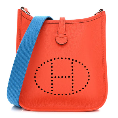Hermes Epsom Amazone Evelyne TPM Orange Poppy Bleu Zanzibar 1 of 10