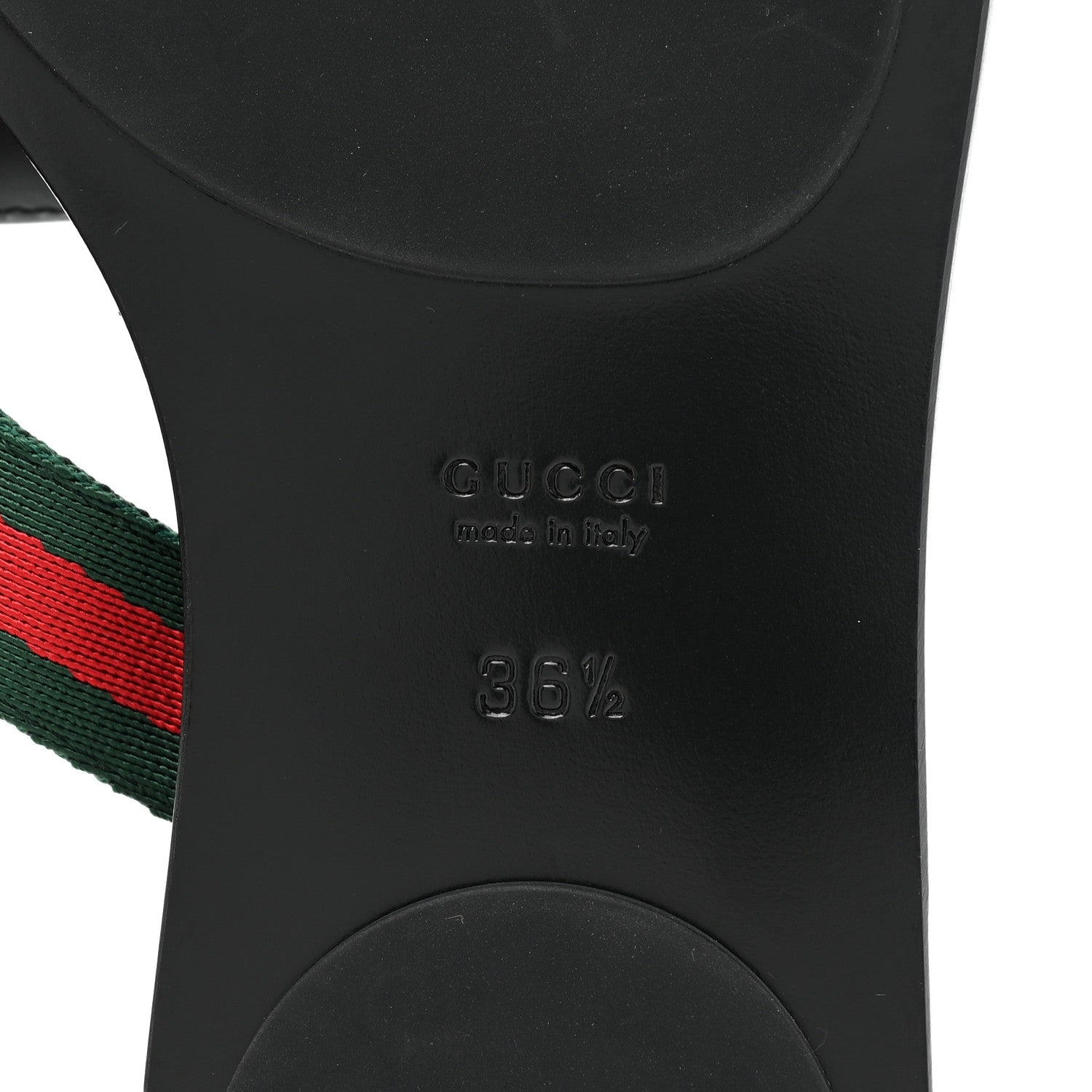 Gucci Nylon Guccissima Web Womens Thong Sandals 36.5 Green Red Black 6 of 7