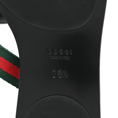 Gucci Nylon Guccissima Web Womens Thong Sandals 36.5 Green Red Black 6 of 7
