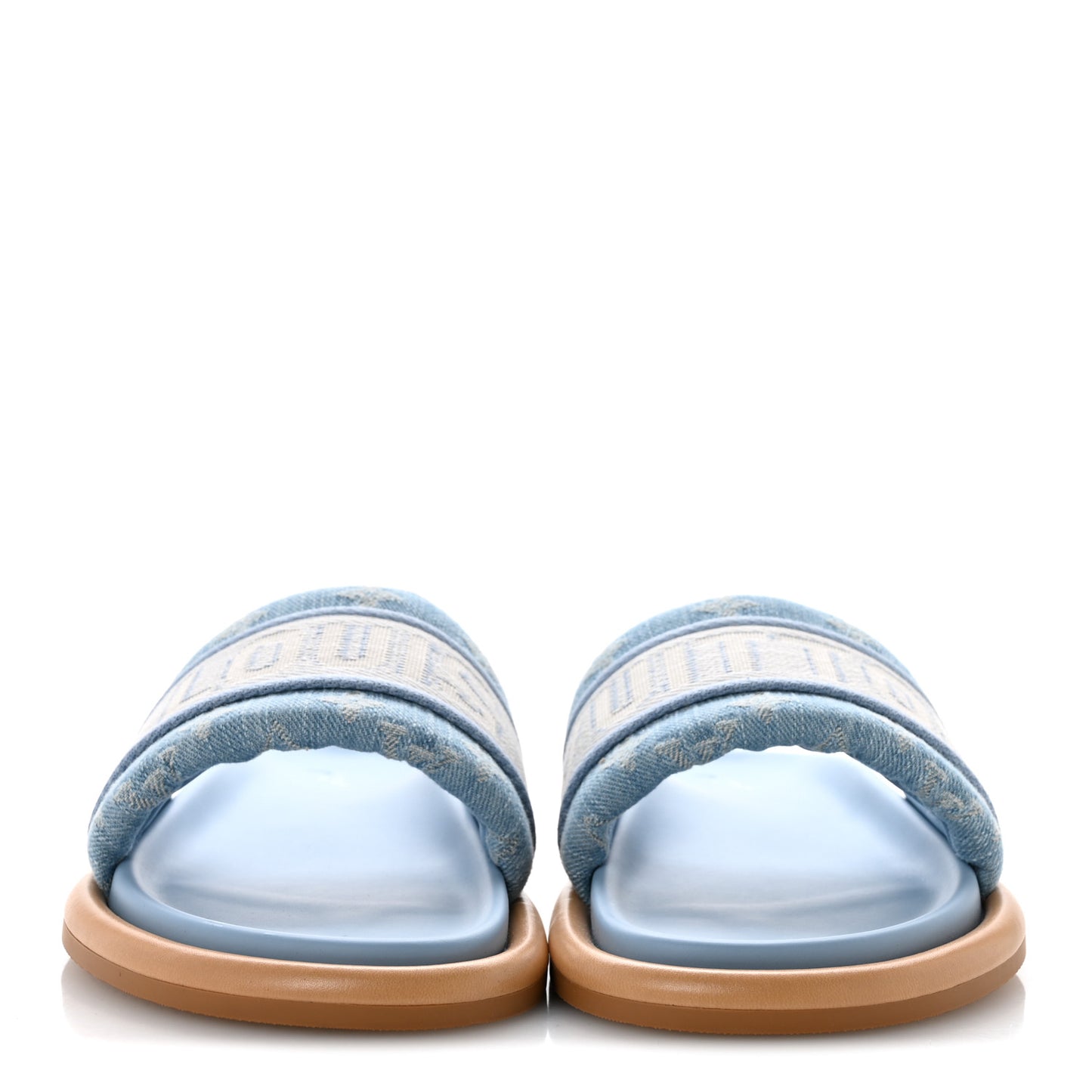 Monogram Denim LV Bliss Womens Comfort Mules 41 Turquoise