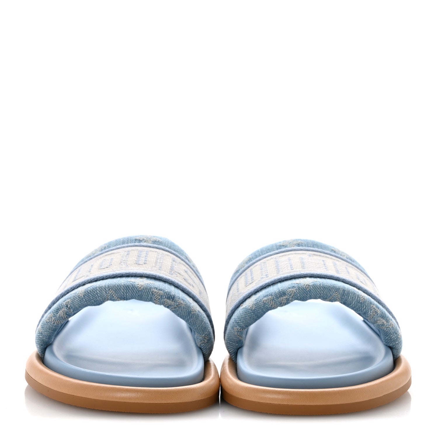Louis Vuitton Monogram Denim LV Bliss Womens Comfort Mules 41 Turquoise 3 of 10
