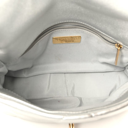 Chanel Metallic Lambskin Quilted Medium Chanel 19 Flap Silver 5 of 10