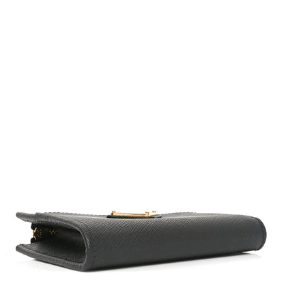 Prada Saffiano Small Triangle Wallet Black 4 of 7