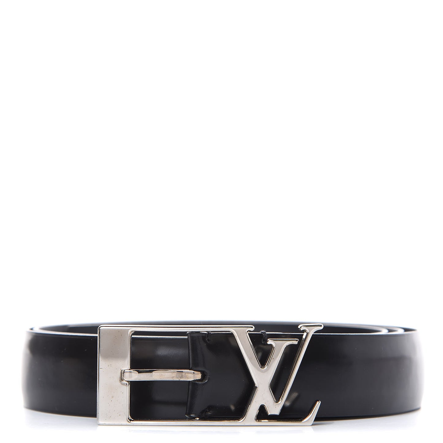 Glazed Calfskin LV Anagramme 30mm Belt 110 44 Black