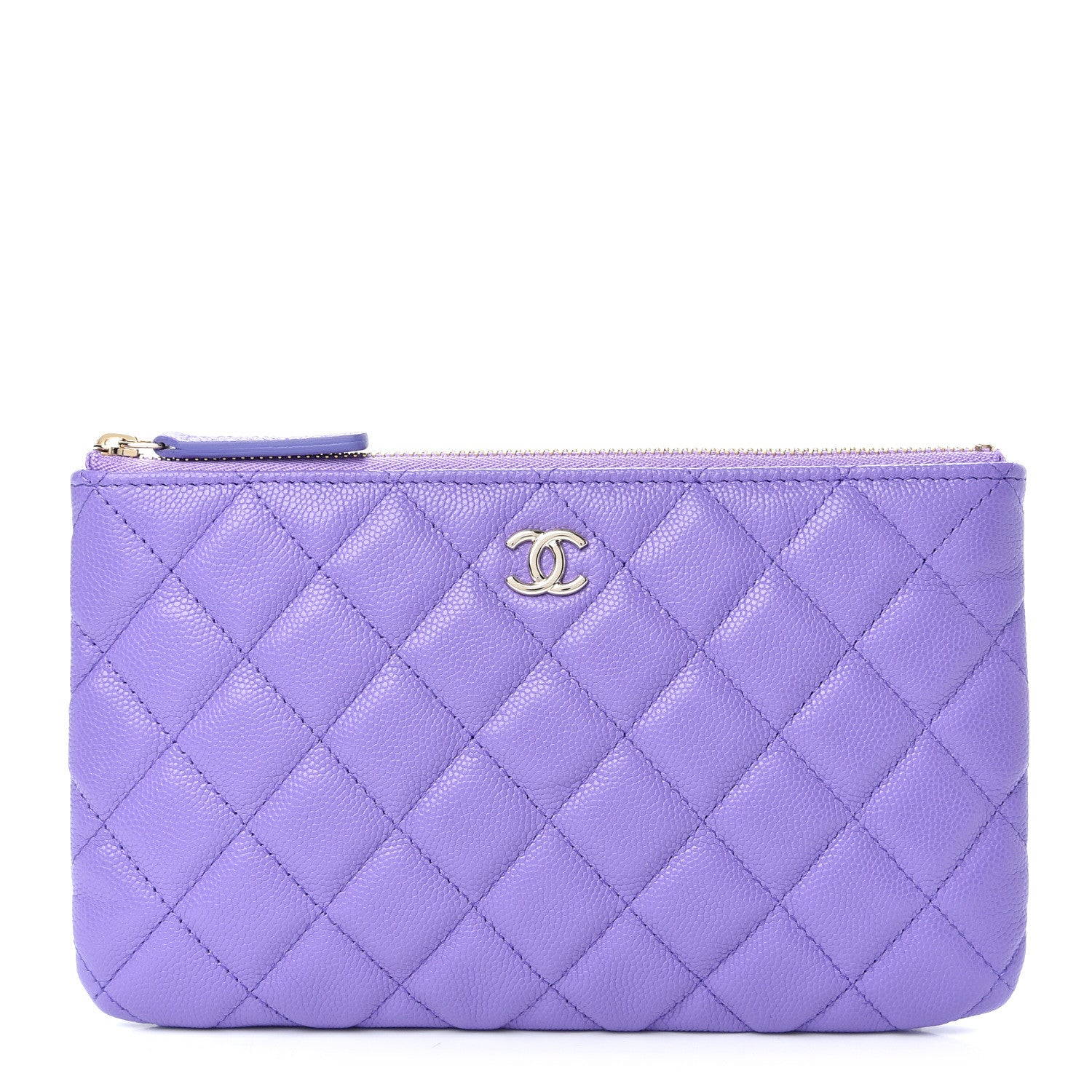Chanel Caviar Quilted Small Zipped Pouch Purple 1 of 7