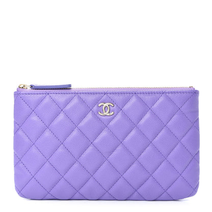 Chanel Caviar Quilted Small Zipped Pouch Purple 1 of 7
