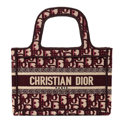 Christian Dior Oblique Mini Book Tote Burgundy Multicolor 1 of 9