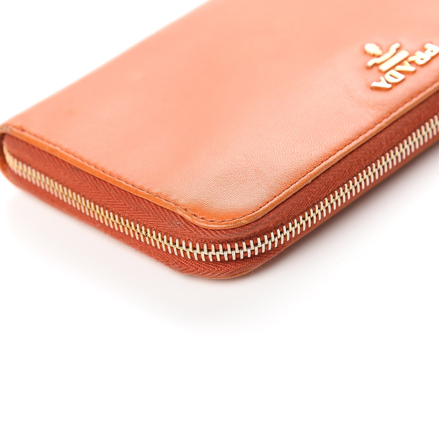 Goatskin Chic Zip Around Wallet Papaya