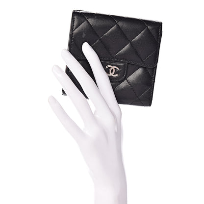 Chanel Lambskin Quilted Double Sided Wallet Black 2 of 13