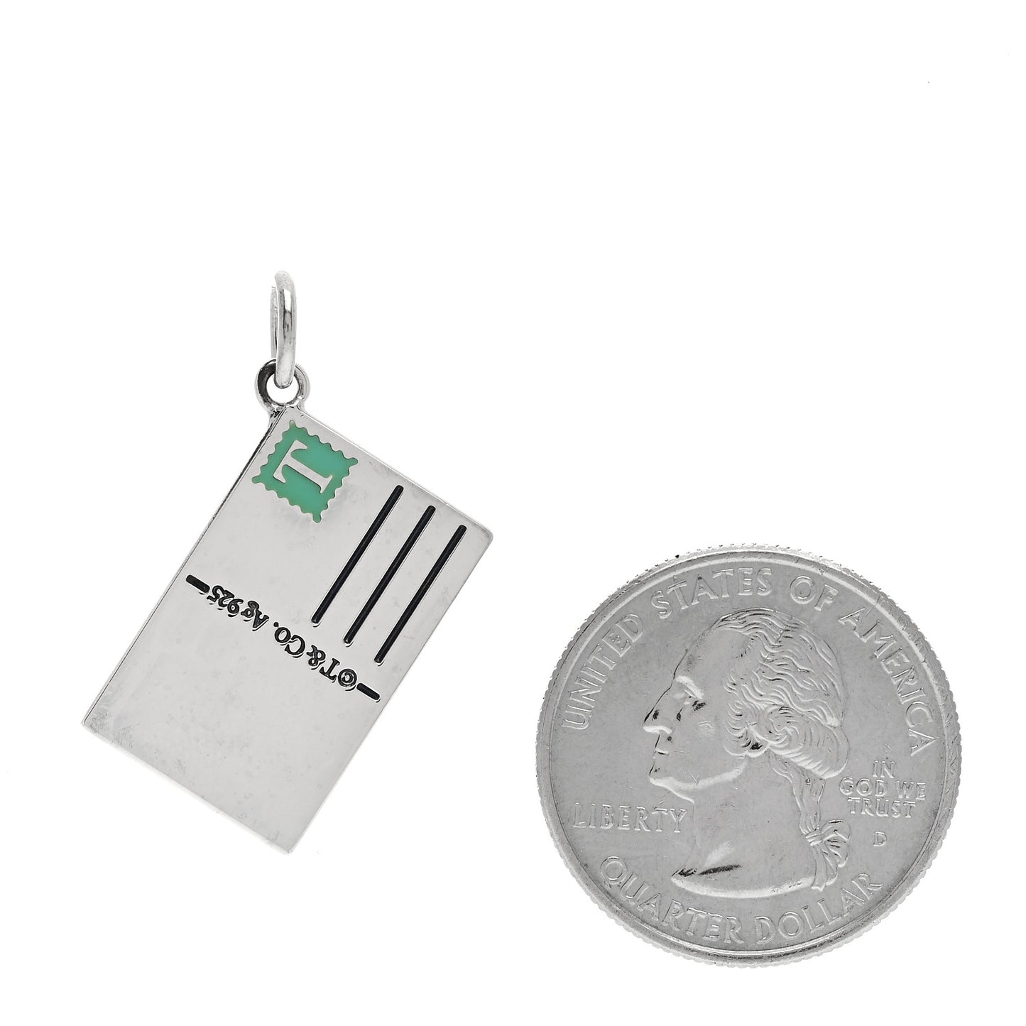 Sterling Silver Enamel Hawaii Postcard Charm Blue