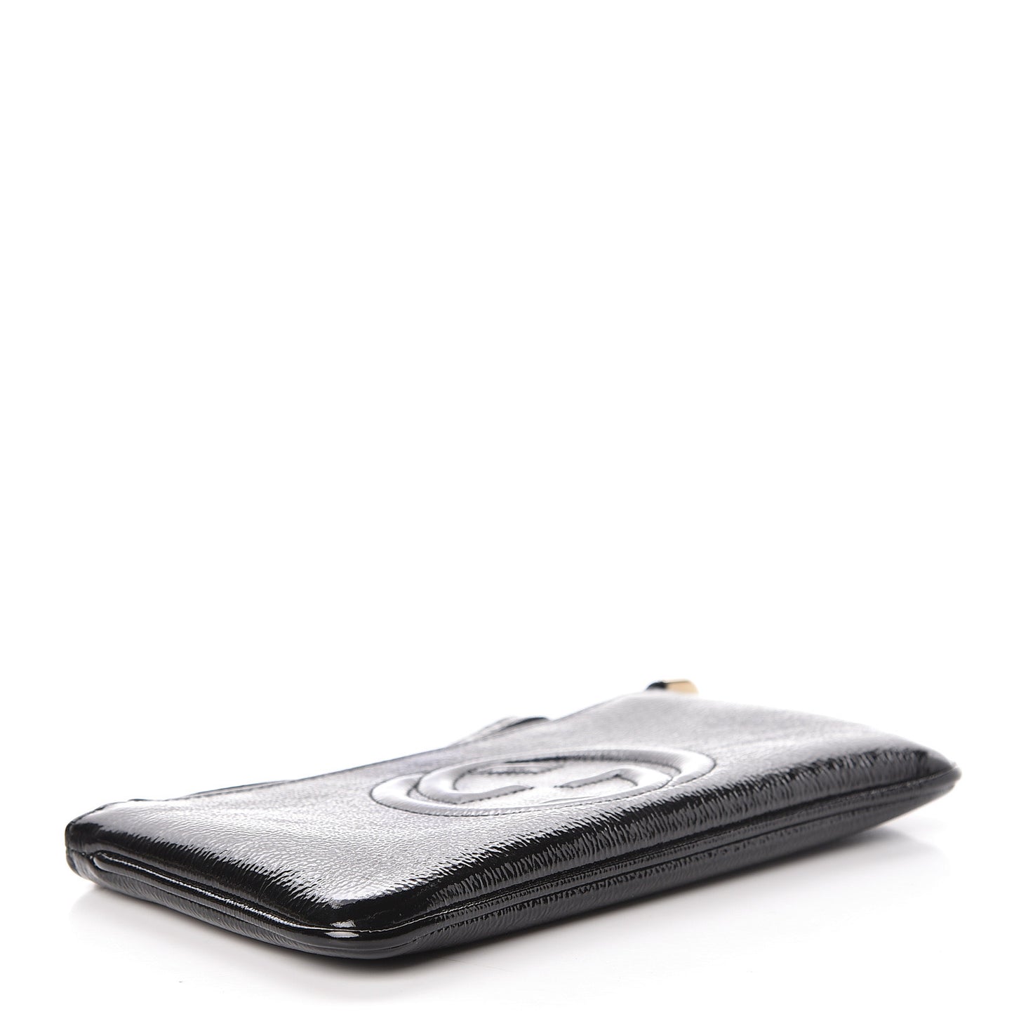 Soft Patent Soho Wristlet Black