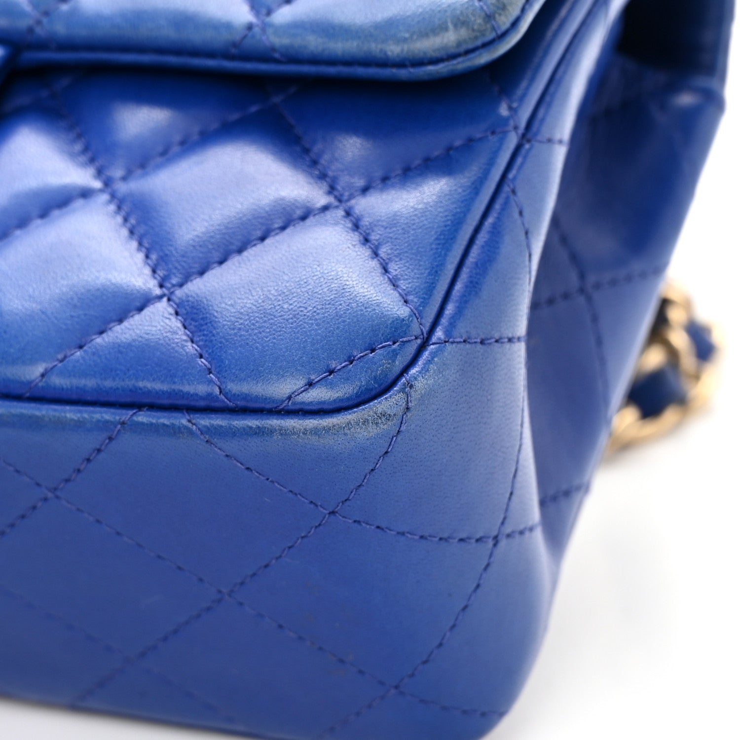 Chanel Lambskin Quilted Mini Rectangular Flap Blue 16 of 22