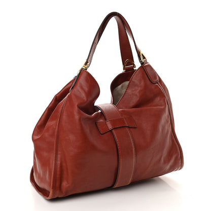 Gucci Washed Calfskin Medium Soft Stirrup Shoulder Bag Brown 3 of 11
