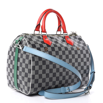 Louis Vuitton Damier Speedy Bandouliere 30 Black White 3 of 10