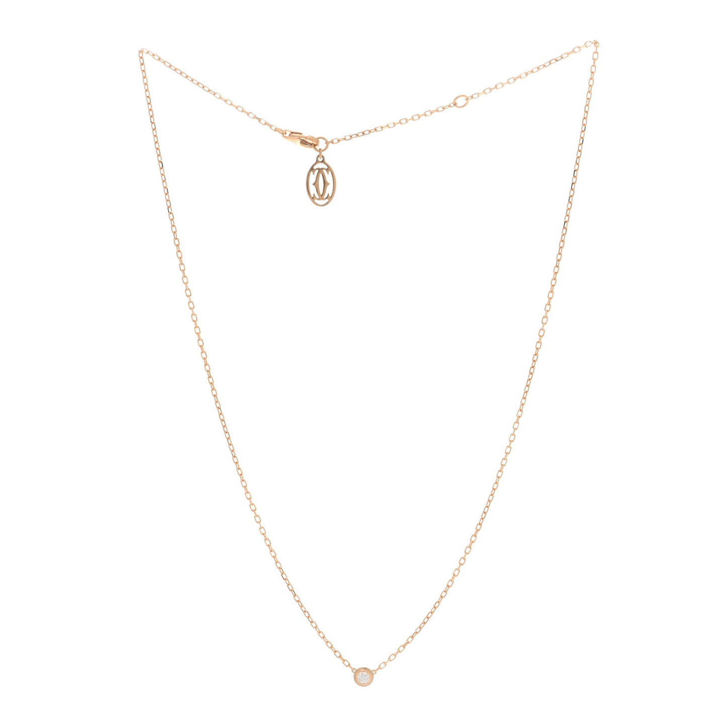 18K Pink Gold Diamond SM D'Amour Pendant Necklace