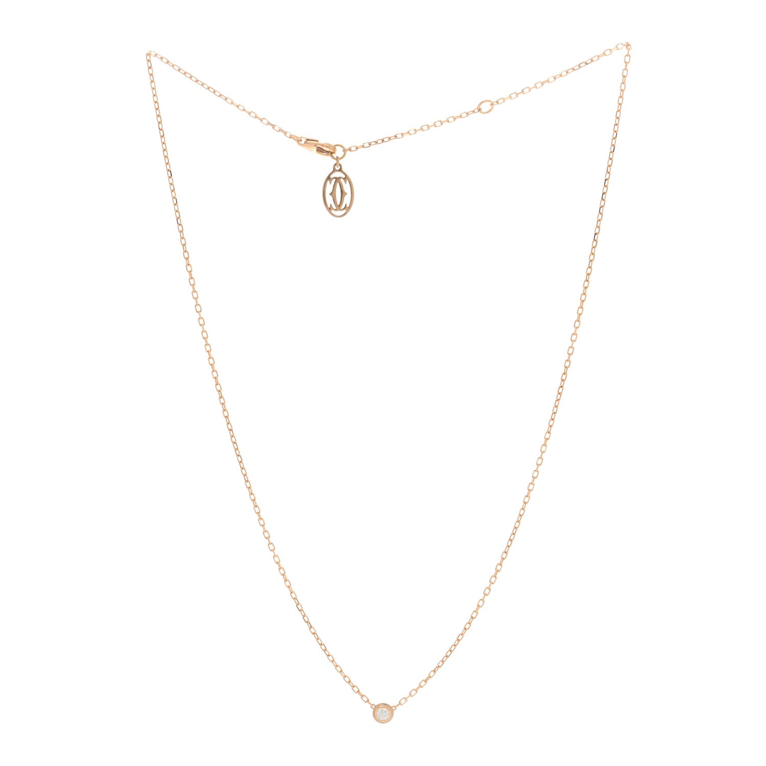 Cartier 18K Pink Gold Diamond SM D'Amour Pendant Necklace 2 of 3