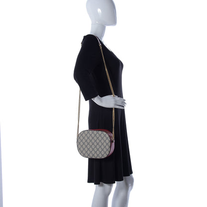 Gucci GG Supreme Monogram Mini Chain Shoulder Bag Beige Blue Hibiscus Red 2 of 11