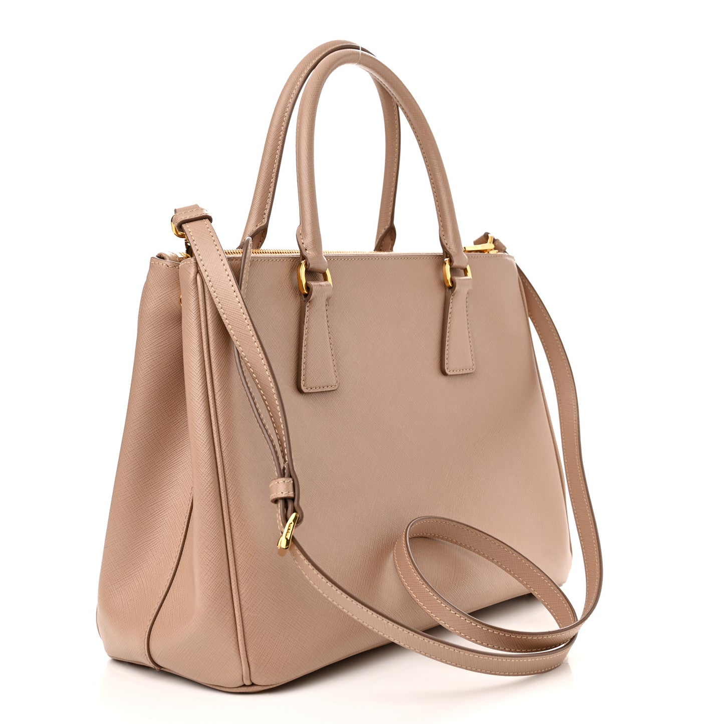 Saffiano Lux Large Galleria Double Zip Tote Cammeo