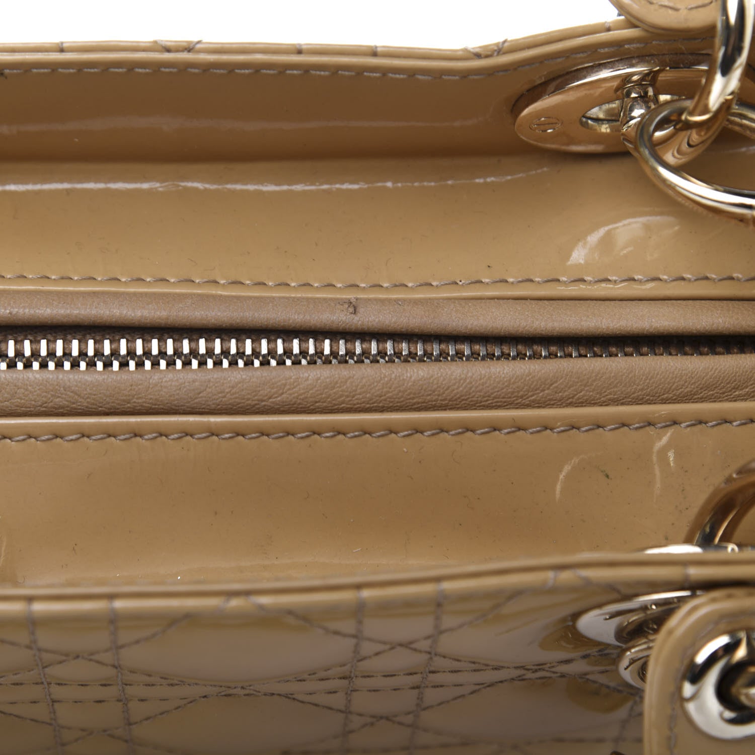 Christian Dior Patent Cannage Medium Lady Dior Beige 11 of 19