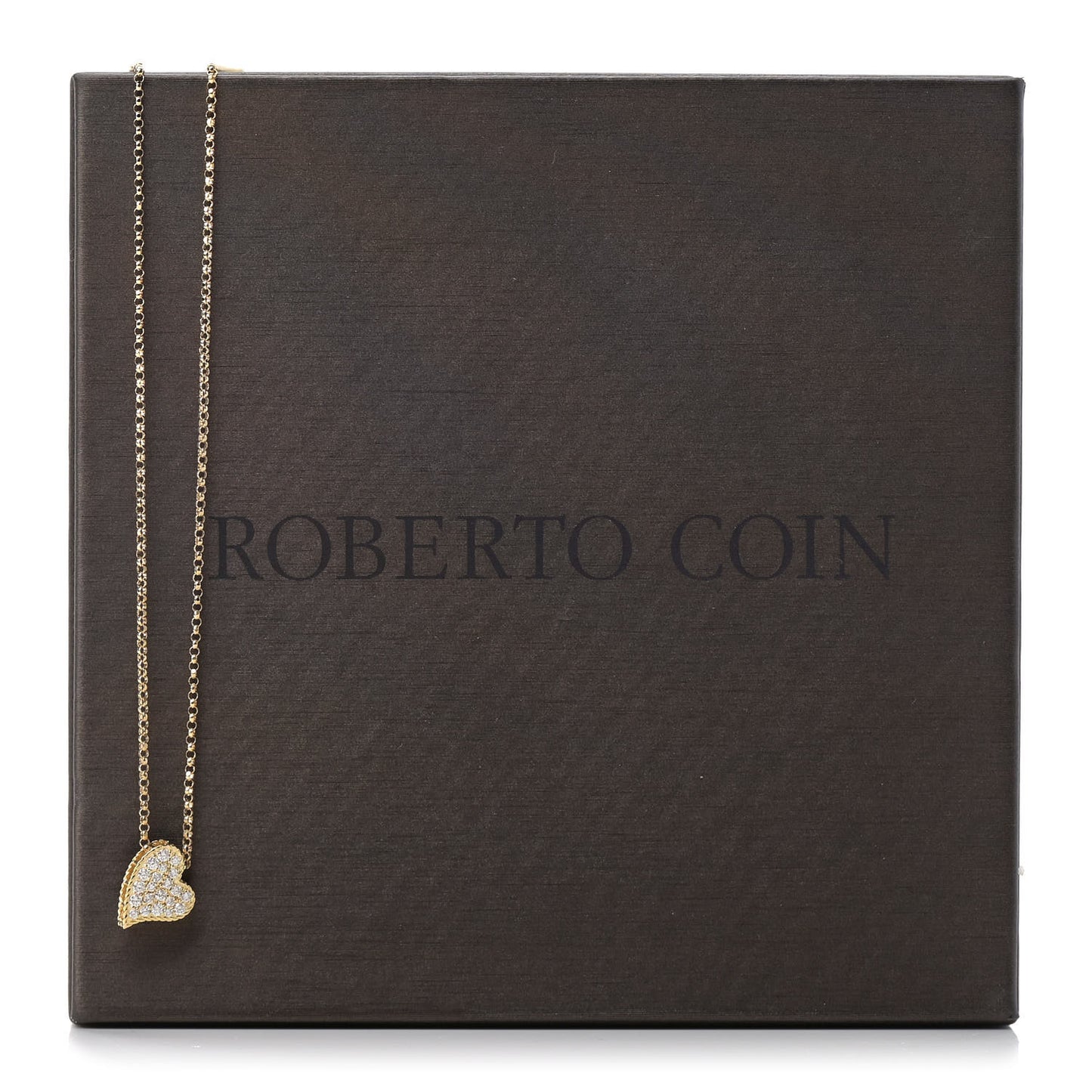 18K Yellow Gold Diamond Princess Heart Pendant Necklace