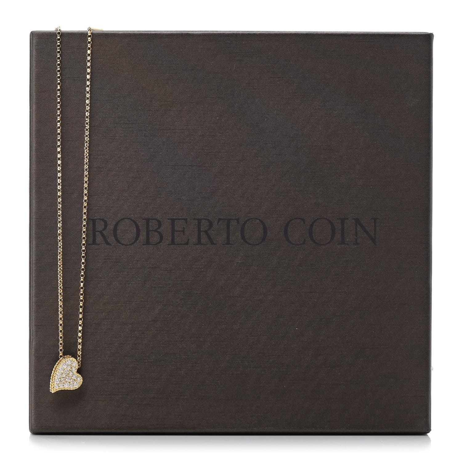 Roberto Coin 18K Yellow Gold Diamond Princess Heart Pendant Necklace 6 of 6