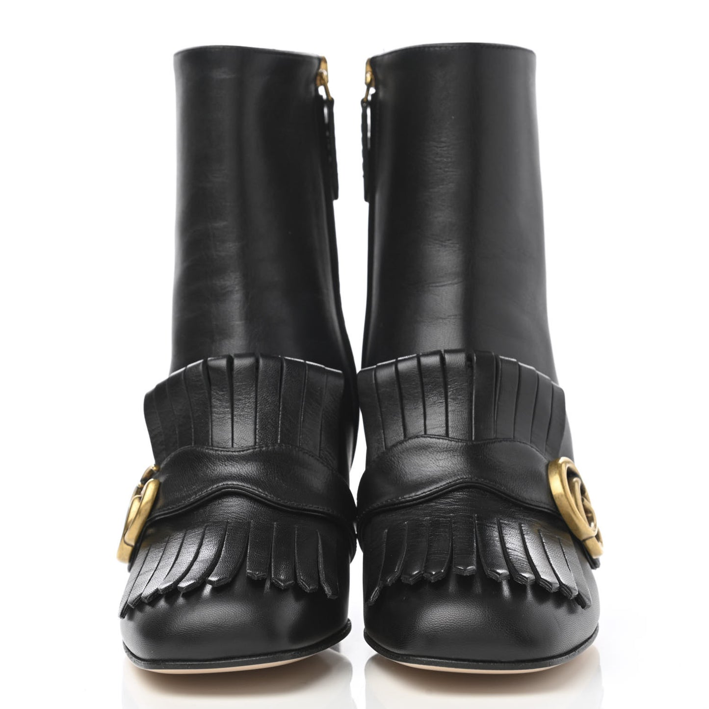 Malaga Kid GG Marmont Fringe 75mm Ankle Boots 37 Black