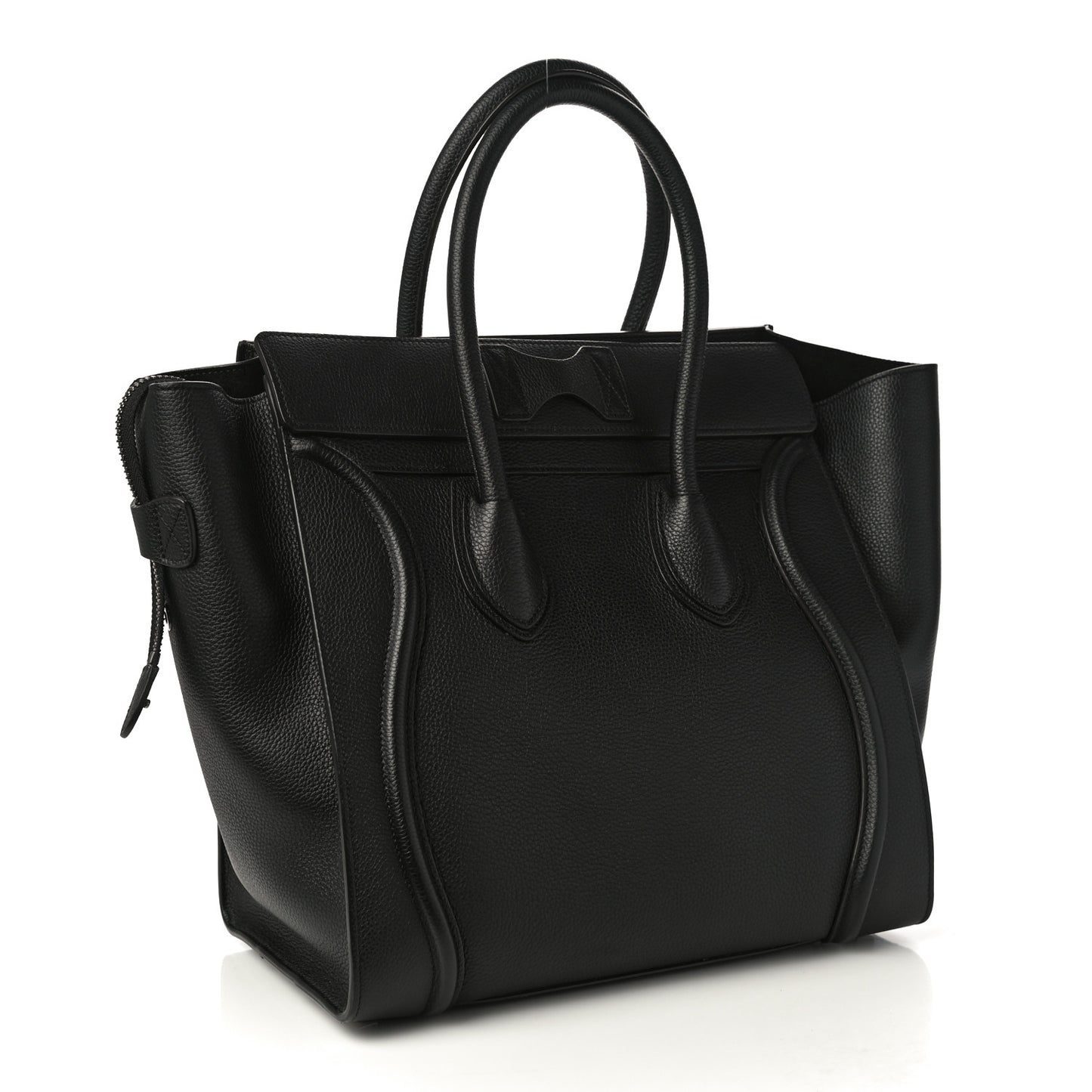 Drummed Calfskin Mini Luggage Black