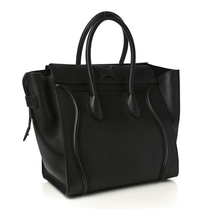 Celine Drummed Calfskin Mini Luggage Black 2 of 9