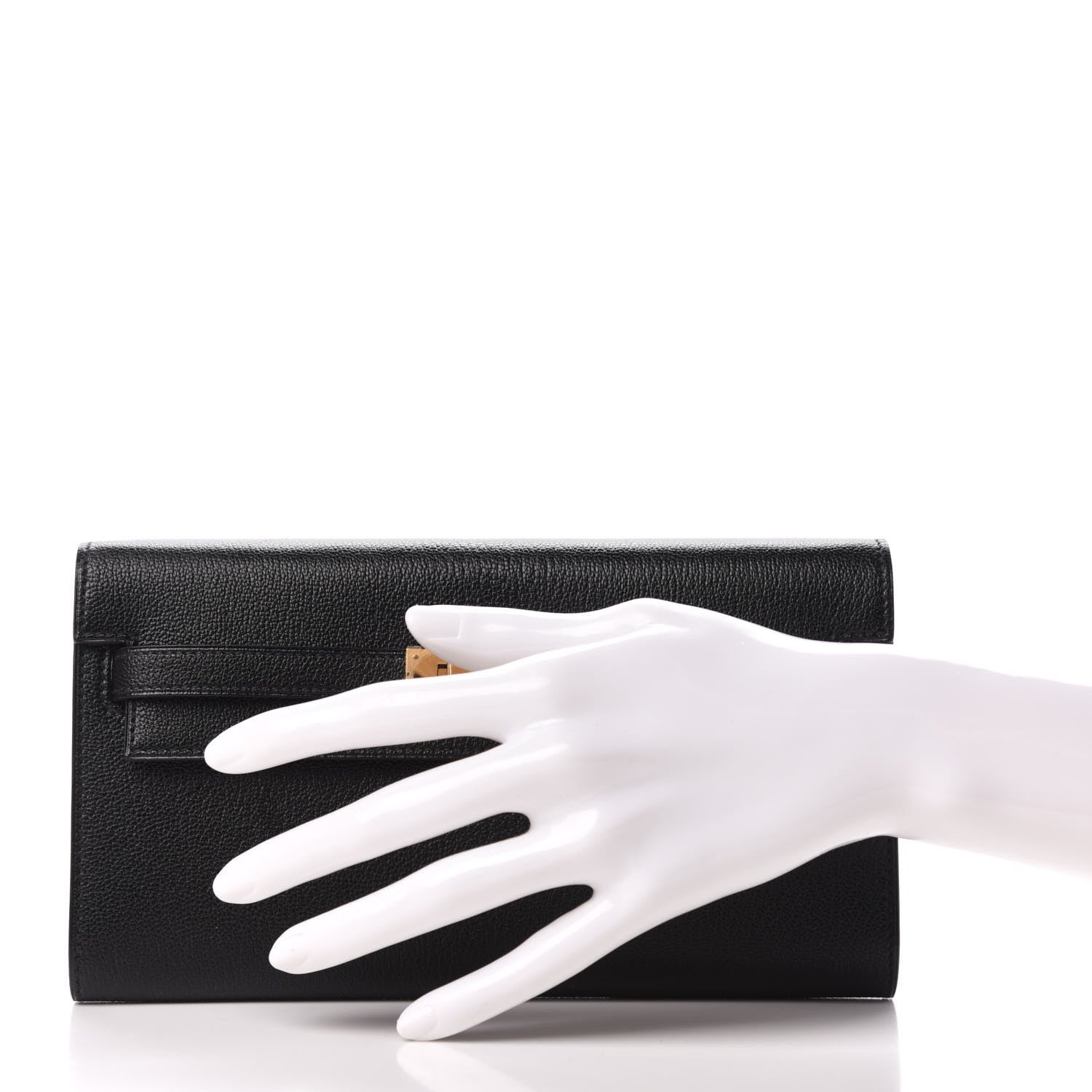 Hermes Chevre Mysore Kelly Wallet To Go Black 3 of 8